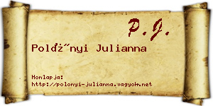 Polónyi Julianna névjegykártya